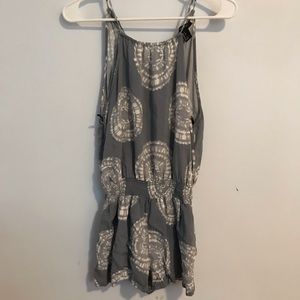 Tie die romper with tie back